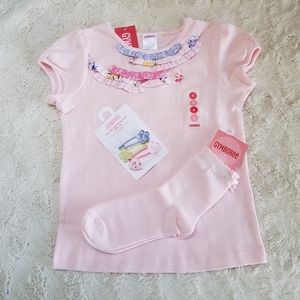 Vintage Gymboree Ruffle Tee + accessories  Size 5